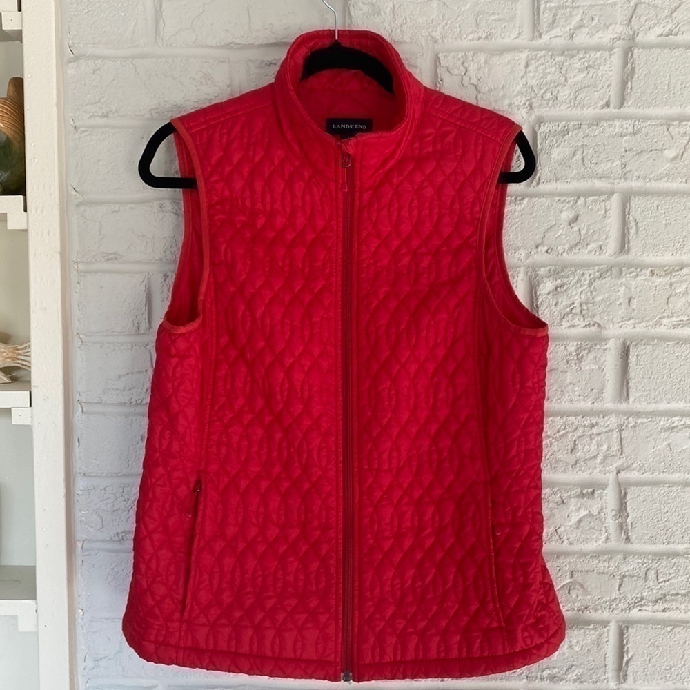 Land’s End Primaloft Red Thin Layer Vest Size Medium